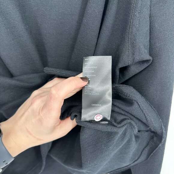 Free People Beach LAX Relaxed Fit Slouchy Long Sleeve Top Black Small - Picture 8 of 9